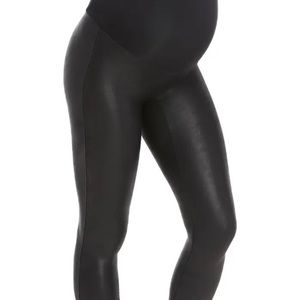 Spanx Mama Faux Leather Maternity Leggings